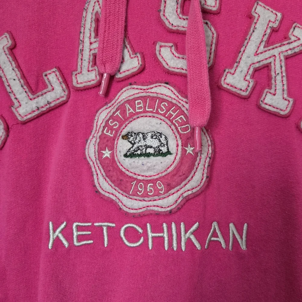 Pink Alaska Ketchikan Hoodie Sz L - Picture 3 of 5